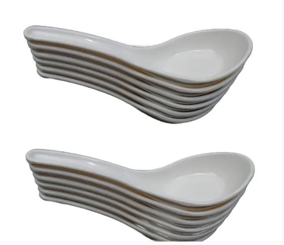Melamine spoon set 6 pcs 12pcs soup spoon white color