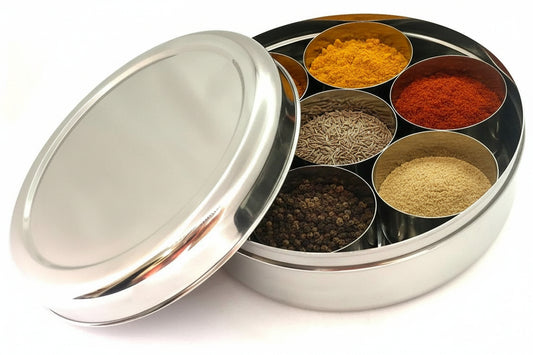 steel spice box masala dabba at hashome.pk hakimi steel