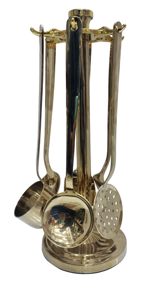 stainless steel golden cooking spoon se